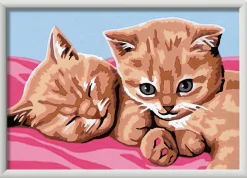 RAVENSBURGER – creart serie e: gattini rossi, kit per dipingere con i numeri, contiene una tavola prestampata, pennello, colori e accessori, gioco creativo per bambini 9+ anni><noscript><img width=