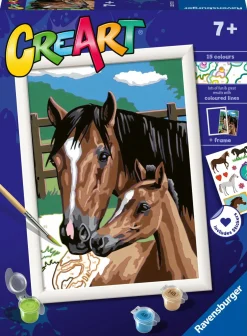 RAVENSBURGER – creart serie d: cavalli al pascolo, kit per dipingere con i numeri, gioco creativo per bambini 7+ anni> Kit Artistici E Pittura
