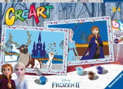 Disney Ravensburger – creart serie junior, frozen ii, kit dipingere con i numeri, contiene 2 tavole prestampate, pennello, colori, gioco creativo per maschi e femmine dai 5+ anni di età> Kit Artistici E Pittura