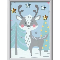 CREART Ravensburger – serie e: cervo stellato, kit per dipingere con i numeri, contiene una tavola prestampata, pennello, colori e accessori, gioco creativo per bambini 7+ anni> Kit Artistici E Pittura