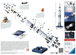 RAVENSBURGER – 3d puzzle apollo saturn v rocket, razzo spaziale, 440 pezzi, 8+ anni><noscript><img width=
