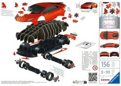 RAVENSBURGER – 3d puzzle lamborghini huracán evo arancione, 108 pezzi, 8+ anni><noscript><img width=