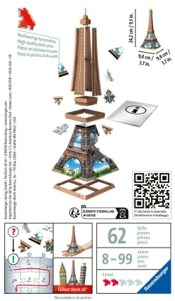 RAVENSBURGER – 3d puzzle mini tour eiffel, 54 pezzi, 8 anni><noscript><img width=