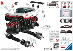 RAVENSBURGER – 3d puzzle porsche 911 gt3 cup, veicolo, 108 pezzi, 10+ anni><noscript><img width=