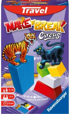 RAVENSBURGER – make’n’break circus travel, gioco da tavolo tascabile, 2-4 giocatori, 8+ anni> Giochi Tascabili E Da Viaggio