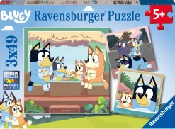 RAVENSBURGER – puzzle bluey, collezione 3x49, 3 puzzle da 49 pezzi, età raccomandata 5+ anni> Puzzle Per Bambini