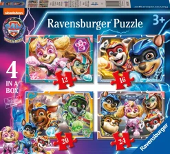 RAVENSBURGER – puzzle paw patrol the mighty movie, collezione 4 in a box, 4 puzzle da 12-16-20-24 pezzi, età raccomandata 3+ anni> Puzzle Per Bambini