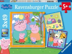 PEPPA PIG Ravensburger – puzzle , collezione 3×49, 3 puzzle da 49 pezzi, età raccomandata 5+ anni> Puzzle Per Bambini