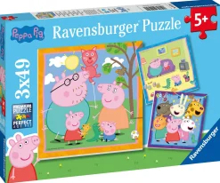 PEPPA PIG Ravensburger – puzzle , collezione 3×49, 3 puzzle da 49 pezzi, età raccomandata 5+ anni> Puzzle Per Bambini