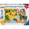 POKEMON Ravensburger – puzzle pokémon, collezione 3×49, 3 puzzle da 49 pezzi, età raccomandata 5+ anni> Puzzle Per Bambini