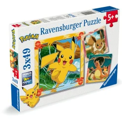POKEMON Ravensburger – puzzle pokémon, collezione 3×49, 3 puzzle da 49 pezzi, età raccomandata 5+ anni> Puzzle Per Bambini