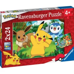 RAVENSBURGER – puzzle pokémon, collezione 2×24, 2 puzzle da 24 pezzi, età raccomandata 4+ anni> Puzzle Per Bambini