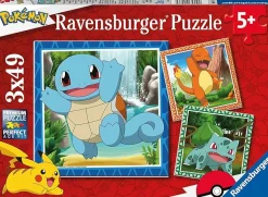 RAVENSBURGER – puzzle pokémon, collezione 3×49, 3 puzzle da 49 pezzi, età raccomandata 5+ anni> Puzzle Per Bambini