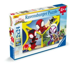 RAVENSBURGER – puzzle spidey, collezione 2x24, 2 puzzle da 24 pezzi, età raccomandata 4+ anni><noscript><img width=