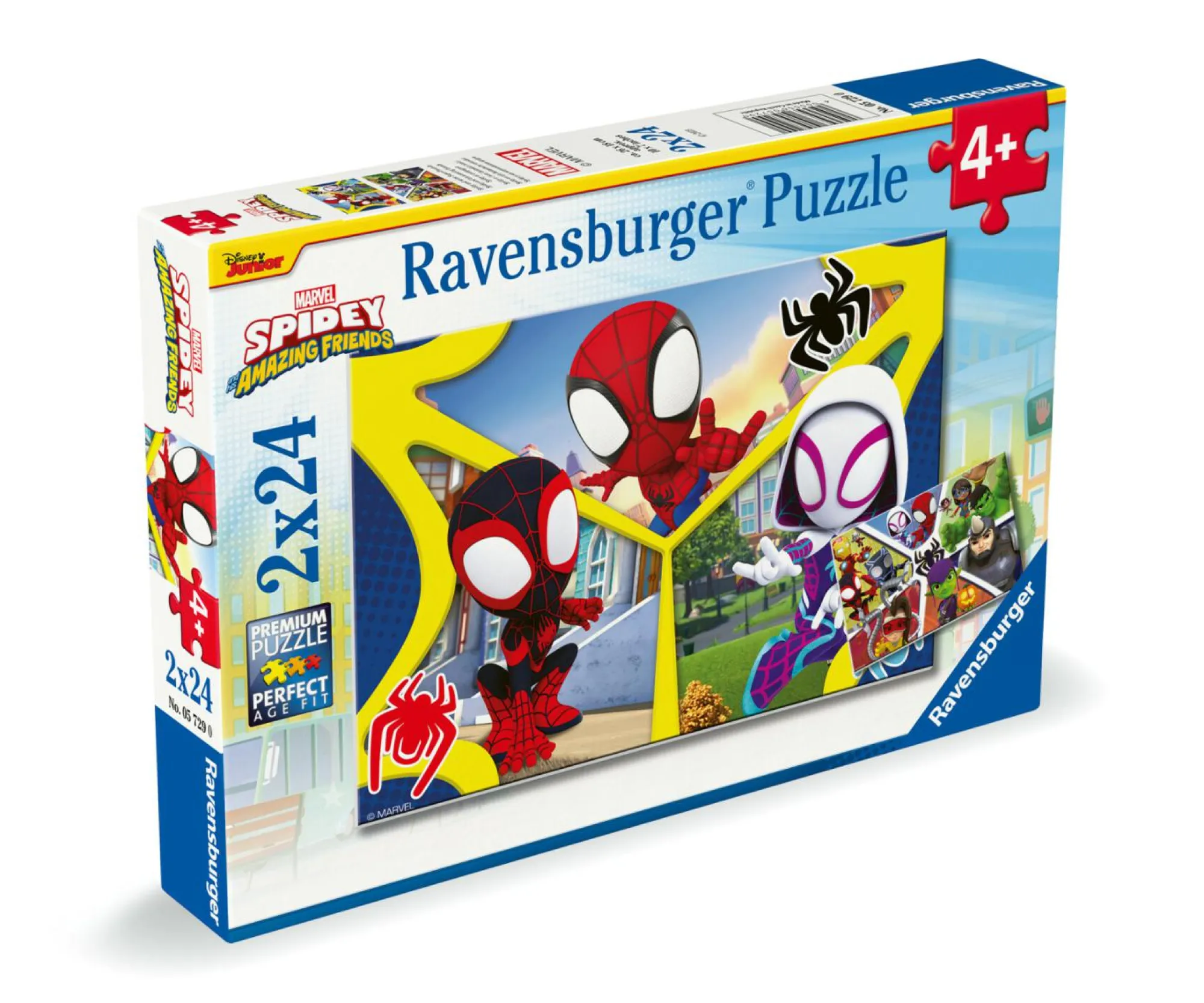 RAVENSBURGER – puzzle spidey, collezione 2x24, 2 puzzle da 24 pezzi, età raccomandata 4+ anni> Puzzle Per Bambini