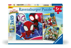 RAVENSBURGER – puzzle spidey, collezione 3x49, 3 puzzle da 49 pezzi, età raccomandata 5+ anni><noscript><img width=