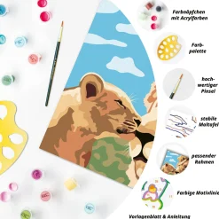 RAVENSBURGER creart – leone e cucciolo – attività di pittura con numeri, 9+ anni><noscript><img width=