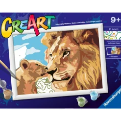 RAVENSBURGER creart – leone e cucciolo – attività di pittura con numeri, 9+ anni><noscript><img width=