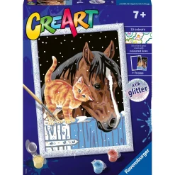 RAVENSBURGER creart per bambini, kit per dipingere con i numeri, 7+, serie d, insoliti amici> Kit Artistici E Pittura