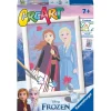 Disney Ravensburger creart per bambini, kit per dipingere con i numeri, 7+, serie e licensed, frozen: sisters forever> Kit Artistici E Pittura