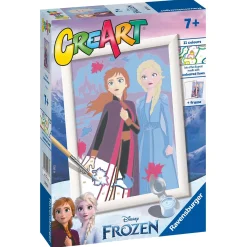 Disney Ravensburger creart per bambini, kit per dipingere con i numeri, 7+, serie e licensed, frozen: sisters forever> Kit Artistici E Pittura