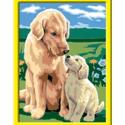 RAVENSBURGER creart per bambini, kit per dipingere con i numeri, 7+, serie d, retriever sul prato> Kit Artistici E Pittura