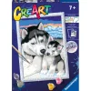 RAVENSBURGER creart per bambini, kit per dipingere con i numeri, 7+, serie d, husky> Kit Artistici E Pittura