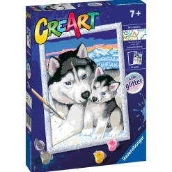 RAVENSBURGER creart per bambini, kit per dipingere con i numeri, 7+, serie d, husky> Kit Artistici E Pittura