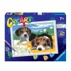 RAVENSBURGER creart per bambini, kit per dipingere con i numeri, 7+, serie d, cuccioli jack russel> Kit Artistici E Pittura