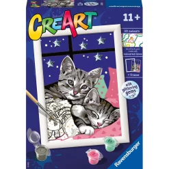 RAVENSBURGER creart per bambini, kit per dipingere con i numeri, 11+, serie e, dolci gattini> Kit Artistici E Pittura