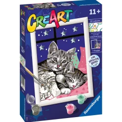 RAVENSBURGER creart per bambini, kit per dipingere con i numeri, 11+, serie e, dolci gattini> Kit Artistici E Pittura