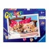 RAVENSBURGER creart per bambini, kit per dipingere con i numeri, 9+, serie d, gattini sul cuscino> Kit Artistici E Pittura