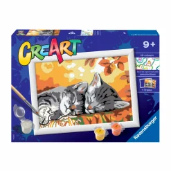 RAVENSBURGER creart per bambini, kit per dipingere con i numeri, 9+, serie e, gattini in autunno> Kit Artistici E Pittura