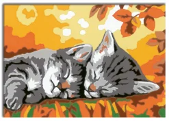 RAVENSBURGER creart per bambini, kit per dipingere con i numeri, 9+, serie e, gattini in autunno> Kit Artistici E Pittura