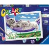 RAVENSBURGER creart per bambini, kit per dipingere con i numeri, 9+, serie d, gattini sull’amaca> Kit Artistici E Pittura