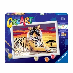 RAVENSBURGER creart per bambini, kit per dipingere con i numeri, 11+, serie d, tigre> Kit Artistici E Pittura