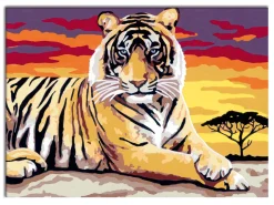 RAVENSBURGER creart per bambini, kit per dipingere con i numeri, 11+, serie d, tigre> Kit Artistici E Pittura