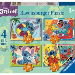 Disney Ravensburger puzzle stitch 4 in a box – 4 puzzle da 12-24 pezzi, età 3+> Puzzle Per Bambini
