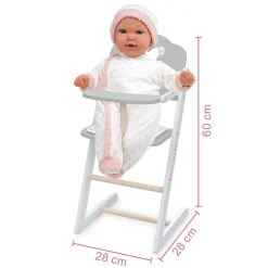 LOVE BEBE' Seggiolone in legno per bambole – design romantico e sostenibile con certificazione fsc – love bebé><noscript><img width=