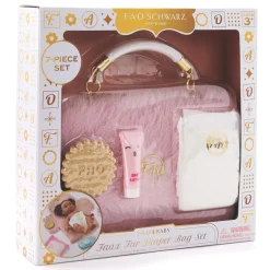 FAO Schwarz Set borsa fasciatoio deluxe in pelliccia sintetica per bambole fao baby><noscript><img width=