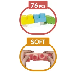BABY SMILE Set di 76 blocchi da costruzione soft  per bambini –> Palestrine E Tappeti Gioco
