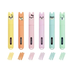 LEGAMI Set di 6 mini evidenziatori pastello – teddy’s style – extraordinary stationery> Gadget