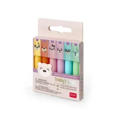 LEGAMI Set di 6 mini evidenziatori pastello – teddy’s style – extraordinary stationery> Gadget