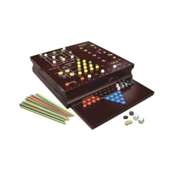 ZIG ZAG Set di giochi da tavolo in legno 10-in-1 – flipper elettronico, backgammon, scacchi, shangai e più-  ><noscript><img width=