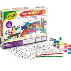CRAYOLA Set dipingi con i numeri, con tempere lavabili e pennelli, 6 disegni, attività creativa per bambini, paint by numbers – 5+ –> Kit Artistici E Pittura
