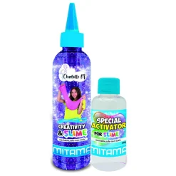 MITAMA Set glitter glue creativity charlotte m. , colla glitter/metal glue 3d da 180 ml. +  attivatore slime 65 ml.> Cancelleria E Accessori