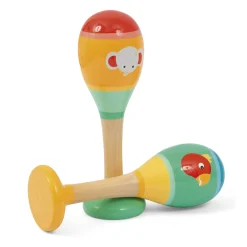 WOOD 'N' PLAY Set musicale della savana – 7 pezzi colorati per bambini  – eco-friendly e divertente – wood ‘n’ play> Giochi Impilabili