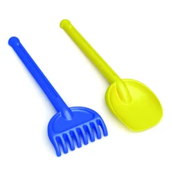 Set paletta e rastrello in plastica, in 4 vivaci colori assortiti.> Giocattoli Mare