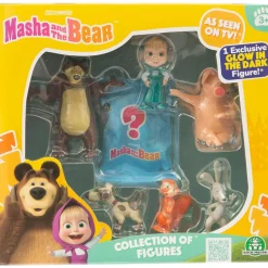 MASHA & ORSO Set personaggi masha e orso – 7 mini figure, 1 luminoso a sorpresa – 5-7 cm> Mini Dolls