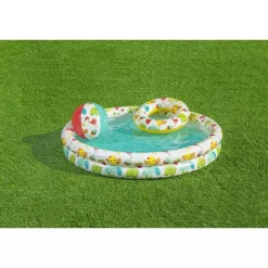 Bestway Set piscina barriera corallina a 2 anelli cm. 122×20. include: pallone cm. 41 e salvagente cm. 51><noscript><img width=